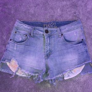 Blue jean shorts